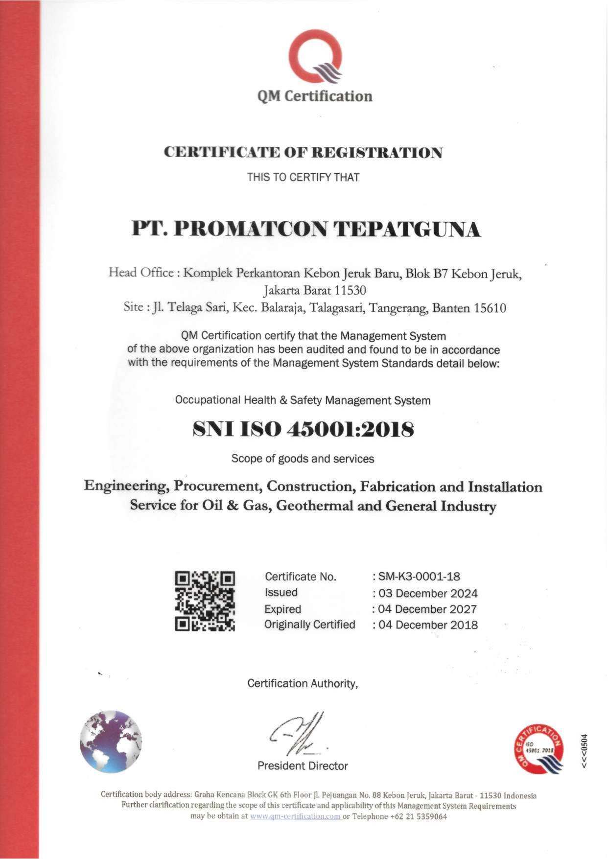 Sertifikat ISO 2024-2027